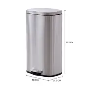 LIXEIRA COM PEDAL 30 L OHIO - INOX - Foto 6