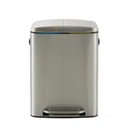 LIXEIRA DUPLA COM PEDAL 40 L BORÁS - INOX - Foto 1