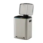 LIXEIRA DUPLA COM PEDAL 40 L BORÁS - INOX - Foto 2