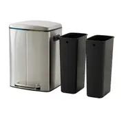 LIXEIRA DUPLA COM PEDAL 40 L BORÁS - INOX - Foto 5