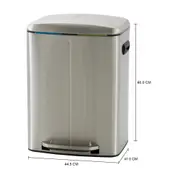 LIXEIRA DUPLA COM PEDAL 40 L BORÁS - INOX - Foto 6