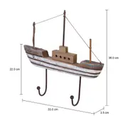 CABIDEIRO DE PAREDE COM 2 GANCHOS MARAÚ BARCO - PAULOWNIA/BRANCO - Foto 4