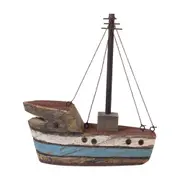 ADORNO MESA BARCO 26 CM MARAÚ - PAULOWNIA/MULTICOR - Foto 1