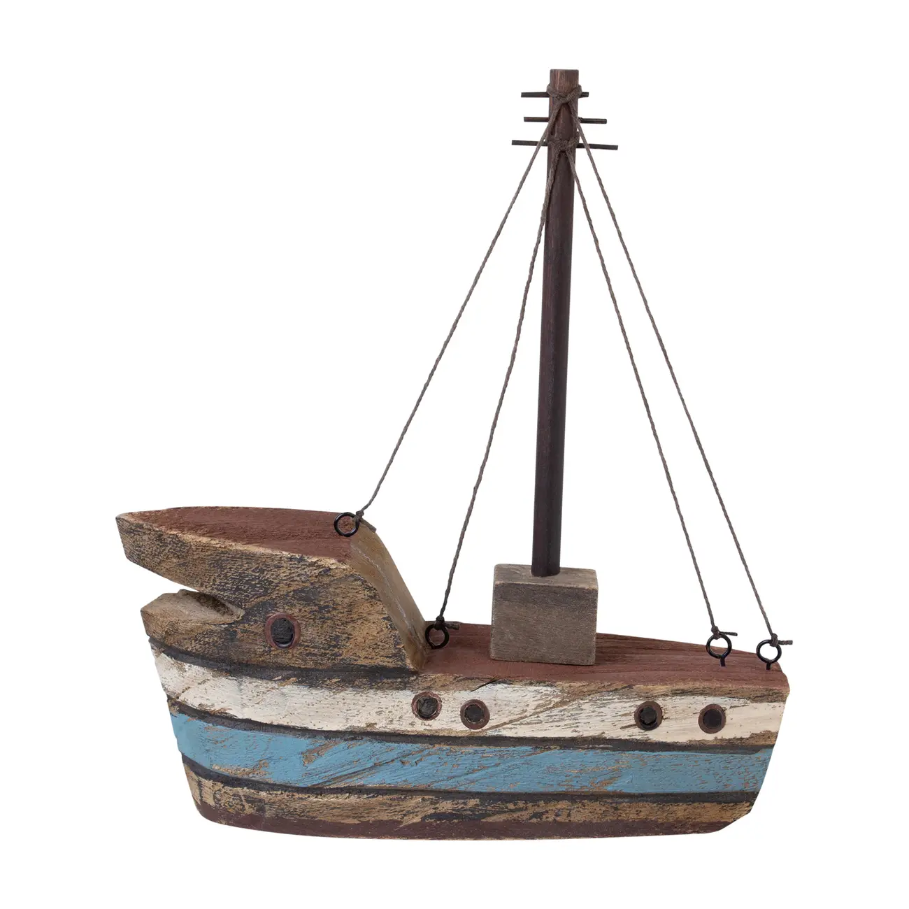 ADORNO MESA BARCO 26 CM MARAÚ - PAULOWNIA/MULTICOR - Foto 1