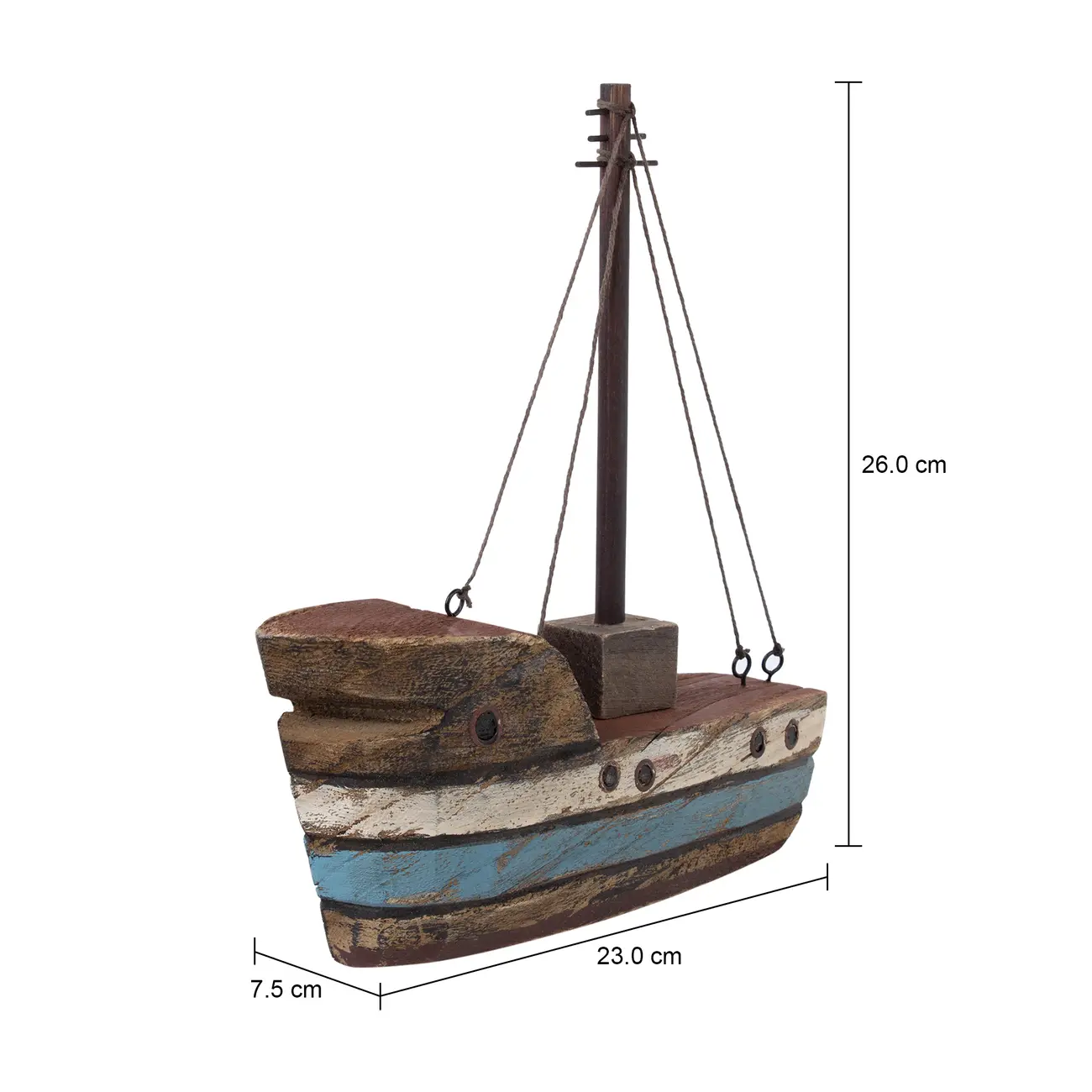 ADORNO MESA BARCO 26 CM MARAÚ - PAULOWNIA/MULTICOR - Foto 6