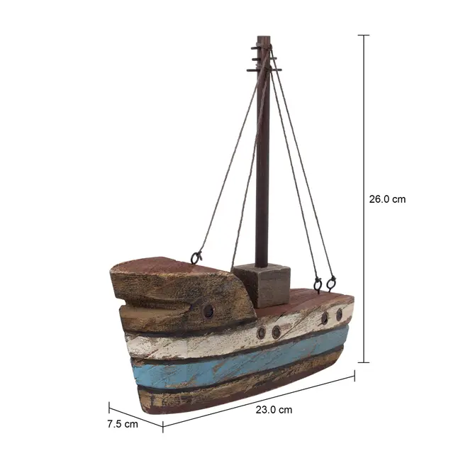 ADORNO MESA BARCO 26 CM MARAÚ - PAULOWNIA/MULTICOR - Foto 6