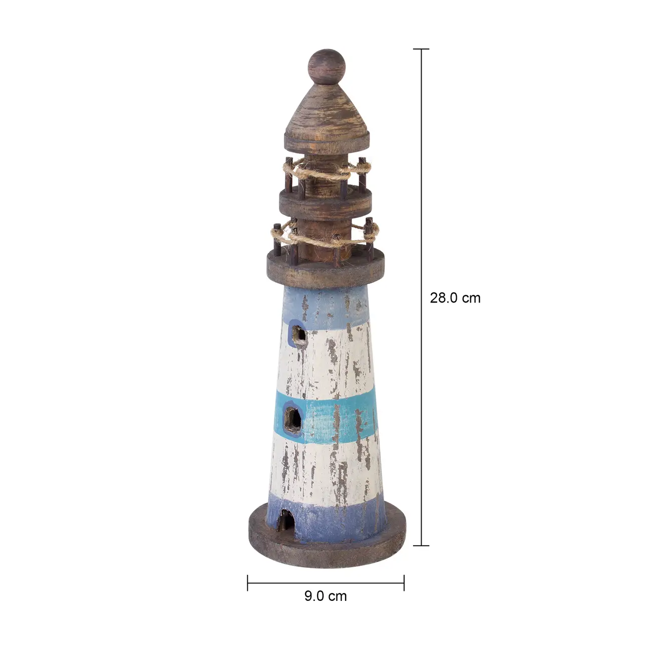 ADORNO MESA FAROL 28 CM MARAÚ - PAULOWNIA/MULTICOR - Foto 4