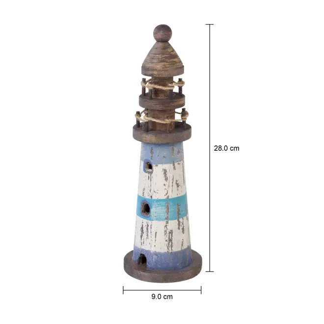 ADORNO MESA FAROL 28 CM MARAÚ - PAULOWNIA/MULTICOR - Foto 4