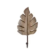 GANCHO DE PAREDE PAULOWNIA FOLHA - ENCERADO CASTANHO/CASTANHO - Foto 1