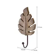 GANCHO DE PAREDE PAULOWNIA FOLHA - ENCERADO CASTANHO/CASTANHO - Foto 4