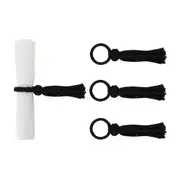 ARGOLA PARA GUARDANAPO CONJUNTO COM 4 PEÇAS FRINGE - PRETO - Foto 1
