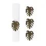 ARGOLA PARA GUARDANAPO CONJUNTO COM 4 PEÇAS FOLHA NATIVA - OURO VELHO - Foto 1