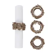 ARGOLA PARA GUARDANAPO CONJUNTO COM 4 PEÇAS CONCHAS - NATURAL - Foto 1