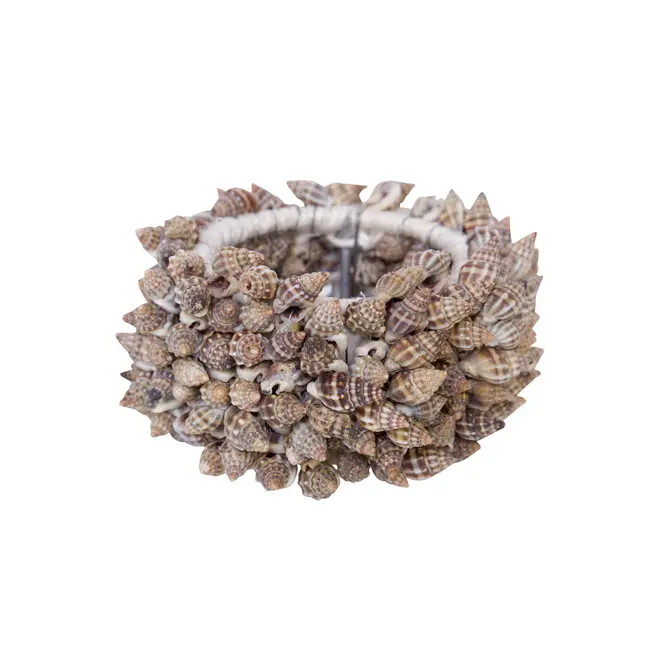 ARGOLA PARA GUARDANAPO CONJUNTO COM 4 PEÇAS CONCHAS - NATURAL - Foto 2