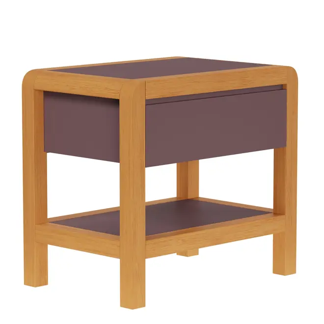 MESA DE CABECEIRA 1 GAVETA KANT - RUBY MOCHA/AMÊNDOA - Foto 18