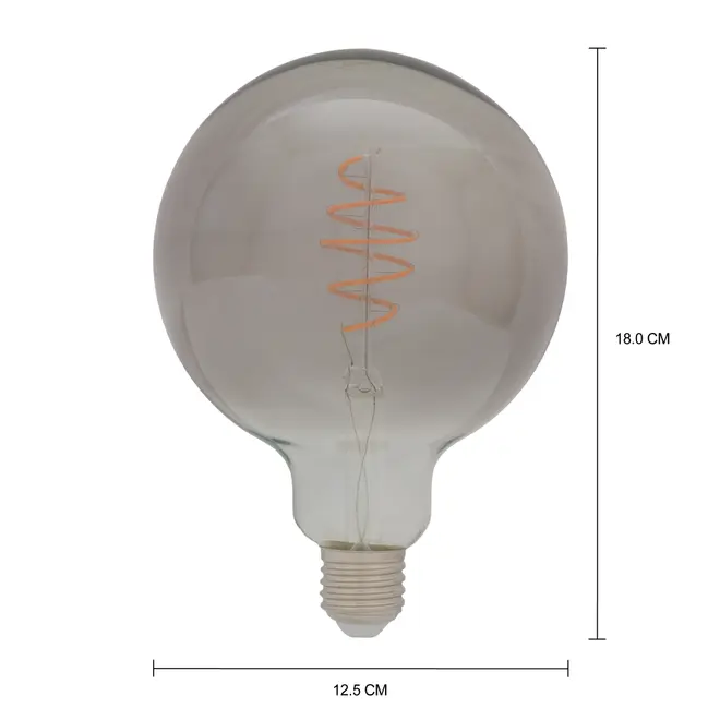 LÂMPADA LED FILAMENTO G125 BLACK 5W E27 127 220V LUZ AMARELA BRILIA - SMOKE - Foto 2