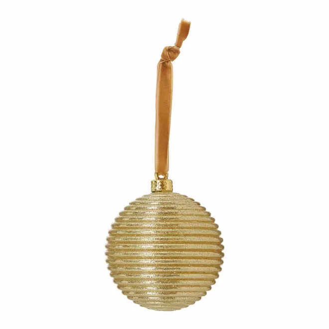 PINGENTE BOLA C/2 FINE FESTIVITY 8 CM - OURO - Foto 2