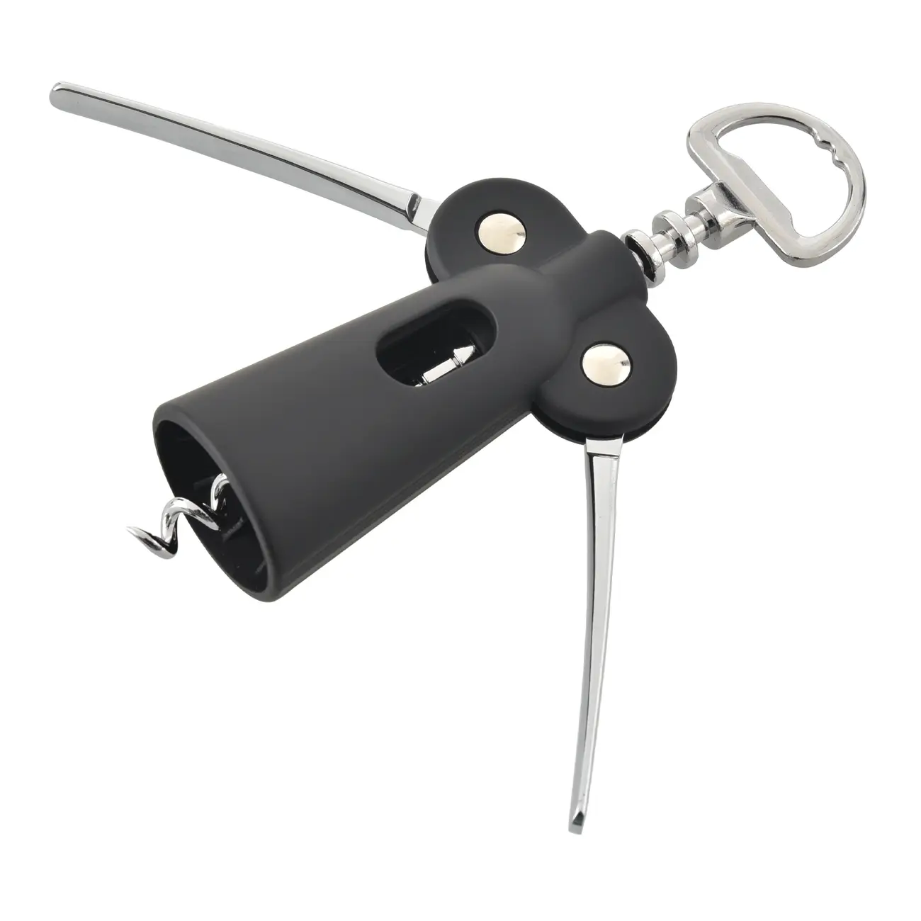 KIT PARA VINHO COM 3 PEÇAS TICINO - PRETO/INOX - Foto 3