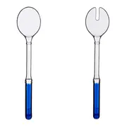 JOGO DE COLHERES PARA SALADA 30 CM COM 2 PEÇAS FRESC - INCOLOR/AZUL - Foto 1