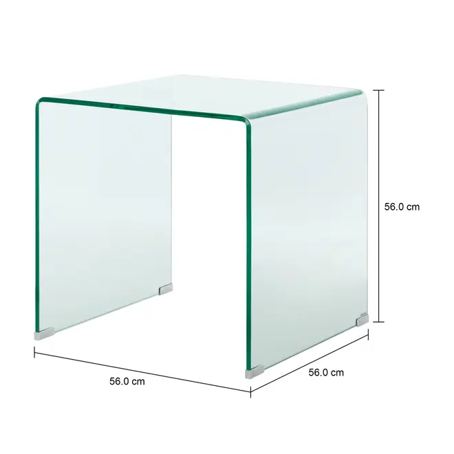 MESA LATERAL 56 CM X 56 CM INGLASS - INCOLOR - Foto 4