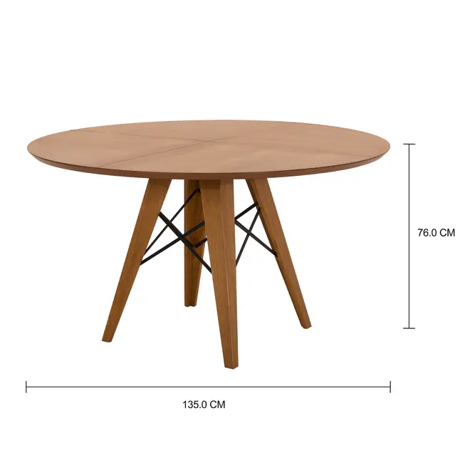 MESA DE JANTAR REDONDA 1,35 M JAMBU - NOZES/PRETO - Foto 3
