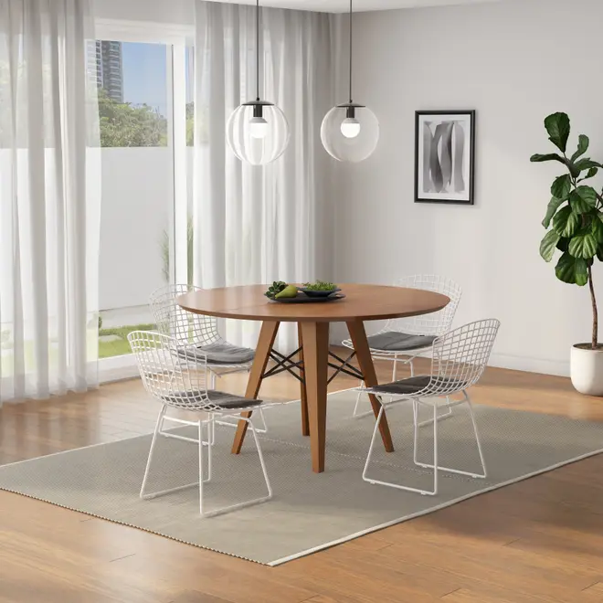 MESA DE JANTAR REDONDA 1,35 M JAMBU - NOZES/PRETO - Foto 4
