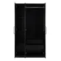 GUARDA-ROUPA 3 PORTAS 2 GAVETAS LIVE - PRETO - Foto 2
