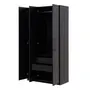 GUARDA-ROUPA 3 PORTAS 2 GAVETAS LIVE - PRETO - Foto 3