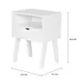 MESA DE CABECEIRA 1 GAVETA CRAB - BRANCO - Foto 5