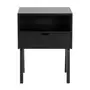 PRETO - MESA DE CABECEIRA 1 GAVETA CRAB