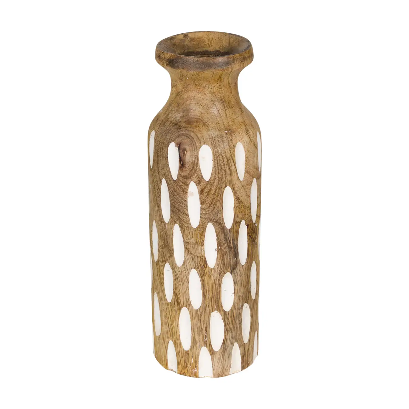 VASO DECORATIVO 24 CM TEJU - MANGO/BRANCO - Foto 1