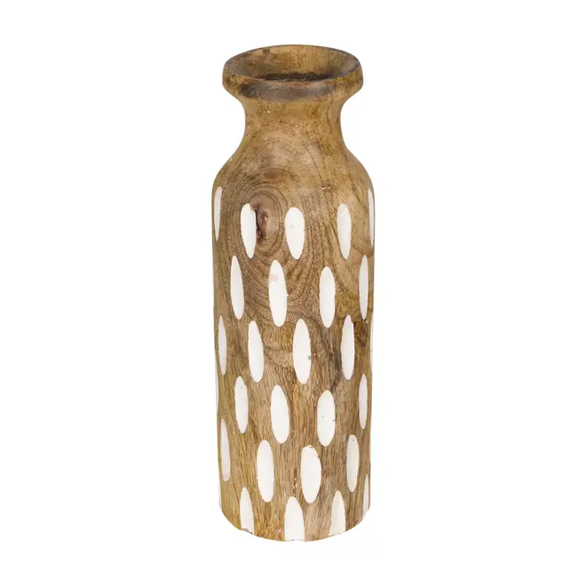 VASO DECORATIVO 24 CM TEJU - MANGO/BRANCO - Foto 1
