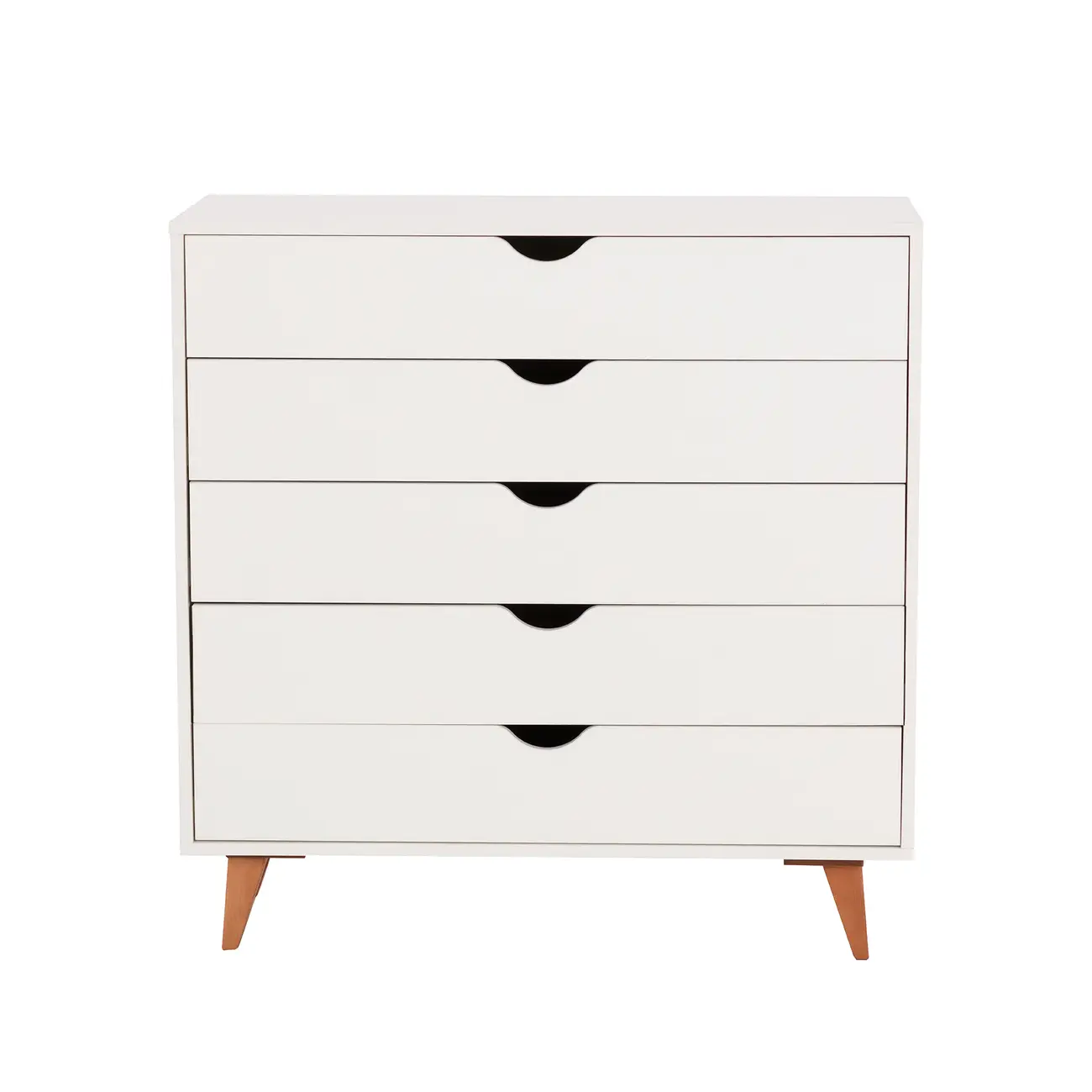CÔMODA 5 GAVETAS 90 CM X 40 CM LIN - BRANCO/NOZES - Foto 1