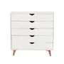 CÔMODA 5 GAVETAS 90 CM X 40 CM LIN - BRANCO/NOZES - Foto 1