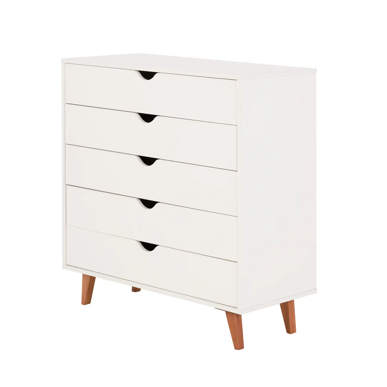 CÔMODA 5 GAVETAS 90 CM X 40 CM LIN - BRANCO/NOZES - Foto 2