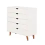 CÔMODA 5 GAVETAS 90 CM X 40 CM LIN - BRANCO/NOZES - Foto 2