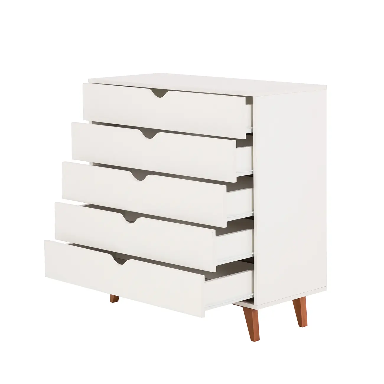 CÔMODA 5 GAVETAS 90 CM X 40 CM LIN - BRANCO/NOZES - Foto 3