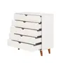 CÔMODA 5 GAVETAS 90 CM X 40 CM LIN - BRANCO/NOZES - Foto 3