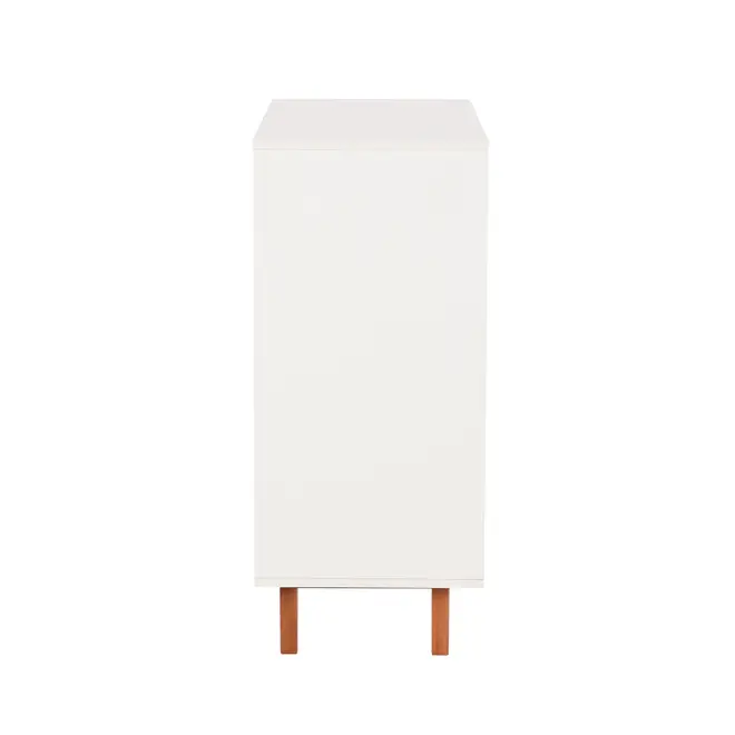 CÔMODA 5 GAVETAS 90 CM X 40 CM LIN - BRANCO/NOZES - Foto 4