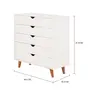 CÔMODA 5 GAVETAS 90 CM X 40 CM LIN - BRANCO/NOZES - Foto 5