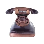 ADORNO 13 CM TELEPHONE - PRETO/ORDIRE CAMELO - Foto 1