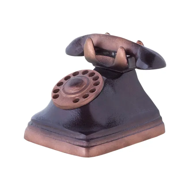 ADORNO 13 CM TELEPHONE - PRETO/ORDIRE CAMELO - Foto 2