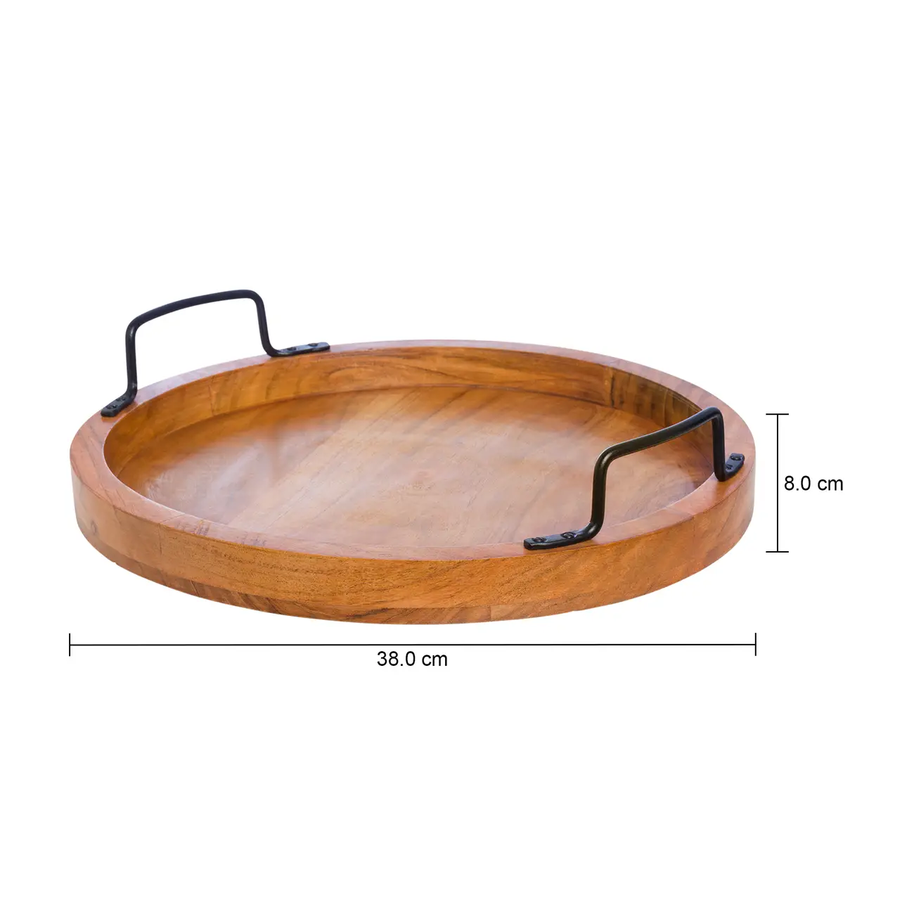 BANDEJA REDONDA 38 CM ACÁCIA - ACÁCIA/PRETO - Foto 4