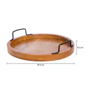BANDEJA REDONDA 38 CM ACÁCIA - ACÁCIA/PRETO - Foto 4