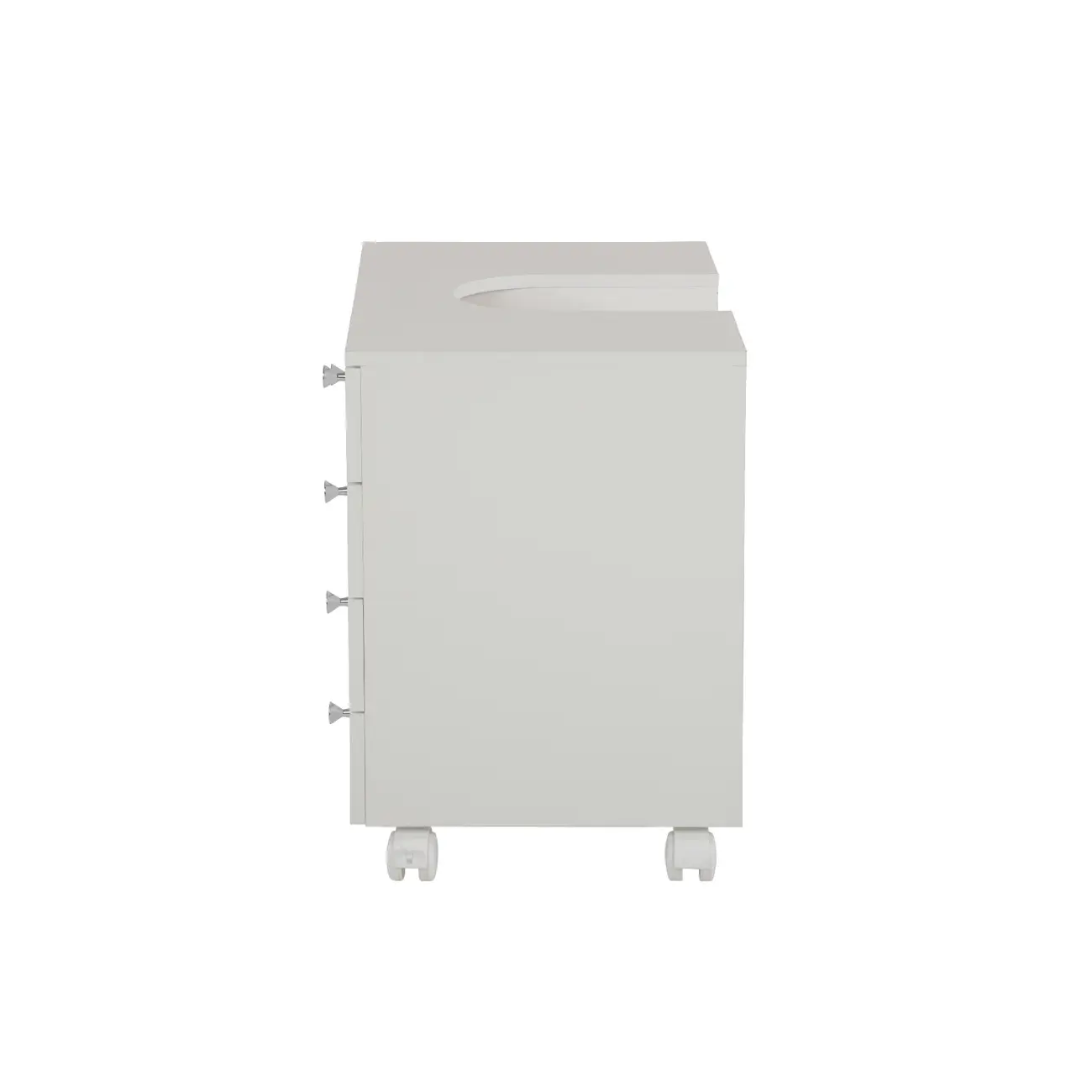 GABINETE PARA BANHEIRO COLUNA 1 PORTA/4 GAVETAS COM RODÍZIOS BIANC - BRANCO - Foto 2