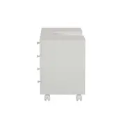 GABINETE PARA BANHEIRO COLUNA 1 PORTA/4 GAVETAS COM RODÍZIOS BIANC - BRANCO - Foto 2