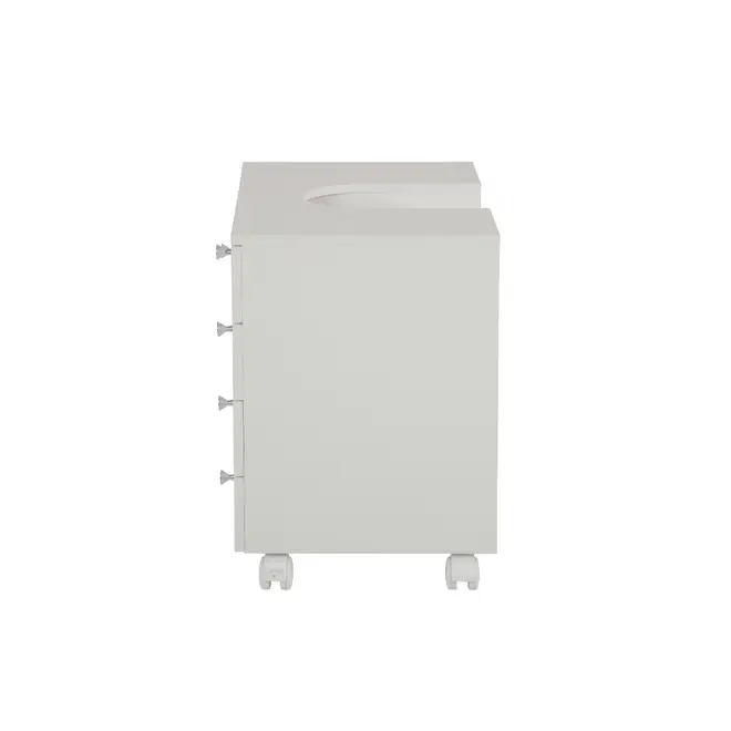 GABINETE PARA BANHEIRO COLUNA 1 PORTA/4 GAVETAS COM RODÍZIOS BIANC - BRANCO - Foto 2