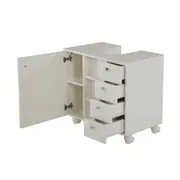GABINETE PARA BANHEIRO COLUNA 1 PORTA/4 GAVETAS COM RODÍZIOS BIANC - BRANCO - Foto 3