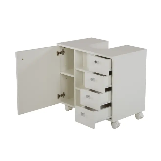 GABINETE PARA BANHEIRO COLUNA 1 PORTA/4 GAVETAS COM RODÍZIOS BIANC - BRANCO - Foto 3