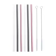 CANUDO REUTILIZÁVEL COM ESCOVA 8 PEÇAS SILICOOL - KONKRET/QUARTZO ROSA - Foto 1